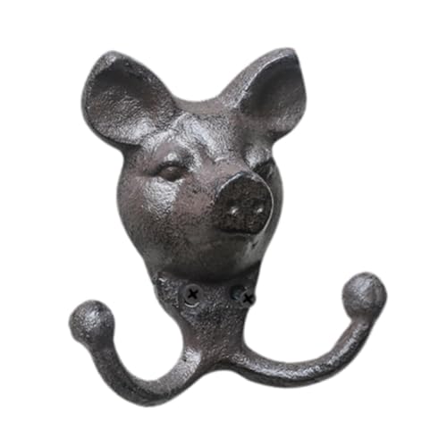 Gralara Wandhaken mit Tierkopf, Vielseitig für Schlüssel Und Handtücher, Schwein von Gralara