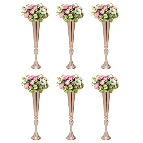 6 Stück Blumenständer, Metall-Trompetenvasen, Aufgeweiteter Flaschenkörper, 13 * 56.5cm, für künstlichen Blumen, Pinseln, Knospen, Girlanden und Sträußen von GramStudio