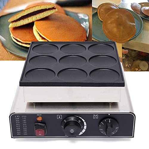 9-Loch Pancake Maker, 1800W Elektrisch pfannkuchen maker, 35 * 28.5 * 19cm Mini Waffeleisen Baker Maker für Küche Commercial (EU-Stecker 220 V) von GramStudio
