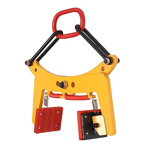 Bordsteinzange, 2-in-1 Steinträger Hebezange mit Anti-Rutsch-Pad, Max. Ziehkapazität 280kg, Backenöffnung 6-24cm, Gelb von GramStudio