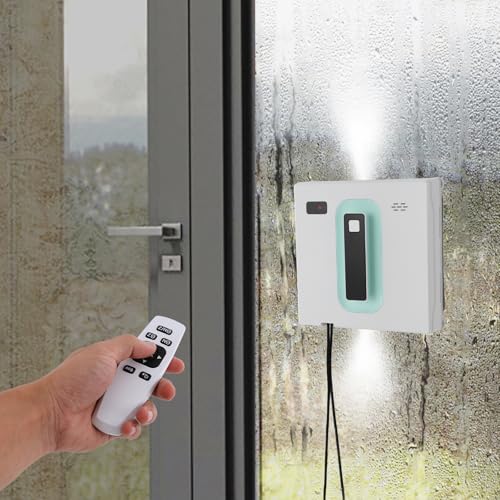 Fensterputzroboter mit sprühfunktion, Dual-Spray Fensterroboter Kabellos mit Fernbedienung, 3 Automatische Bahnplanung und 4 Reinigungstuch Fensterputzroboter mit sprühfunktion, Dual-Spray Fensterroboter Kabellos mit Fernbedienung, 3 Automatische Bahnplanung und 4 Reinigungstuch von GramStudio