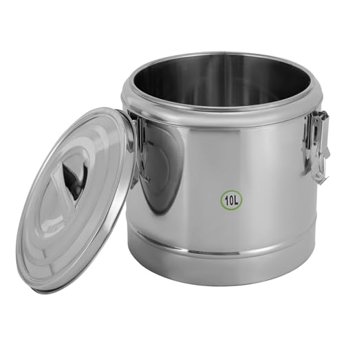 GramStudio Suppentöpfe 10L Warmer Suppentopf,Transport Thermobehälter mit Deckel, 12 Stunden lang warm oder kalt,Edelstahl Isolierter Suppenbehälter von GramStudio