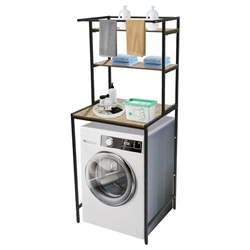GramStudio Waschmaschinenregal 3 Regal Regal über Waschmaschine Badezimmer Platzsparer Multifunktional Badezimmerregal von GramStudio