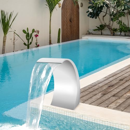 GramStudio Wasserfall Spillway Pool-Wasserfälle,Edelstahl Pool Brunnen 30cm Teich Wasserfall Kaskade für Gartenteiche, Hofteiche oder Swimmingpools von GramStudio