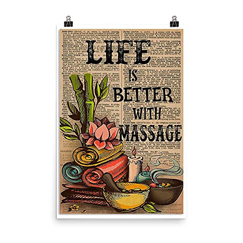 Poster mit Massage, Motiv: Life is Better with Massage, Leinwand, Geschenk, Heimdekoration, ohne Rahmen, 40,6 x 61 cm von Graman