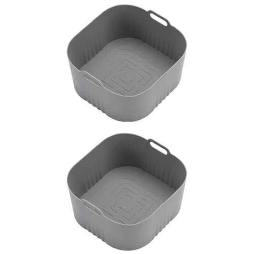2 Stück Luftfritteusen Pad Silikon Air Fritteusen Korb Air Fritteusen Schüssel Multifunktionales Silikon Kochen Werkzeug Zum Kochen von Gramigg