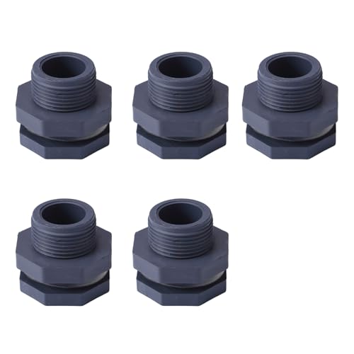5 Stück Fischtanks Schottrohr Gelenk PVC Wasserverbinder Garten Zapfhahn Adapter 1,9 cm Wassergelenk Schottverschraubung für Aquarien von Gramigg