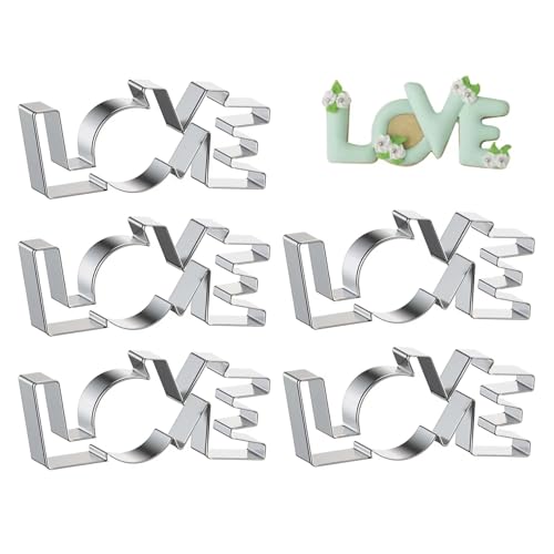 5 Stück Valentinstag-Keksausstecher Cartoon-Pressbare Formen Fondants Dessertschneider Partyzubehör Valentinstag Kekse zum Backen von Gramigg