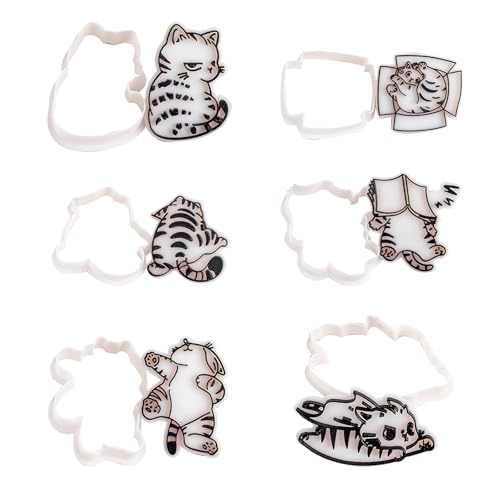 6 Pieces Katzen Form Keksstempel Tragbare Katzen Form Keksformen Perfekt Zum Backen Und Dekorieren Von Snacks von Gramigg