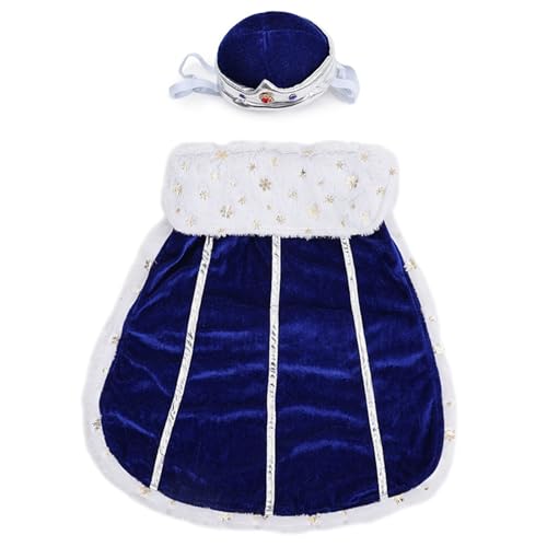 Atmungsaktive Hundekleidung mit Kronenhut, bequemes Haustierkostüm, Cosplay-Zubehör, Urlaub, Halloween, Dressingup-Outfit, Hundekleidungsset von Gramigg