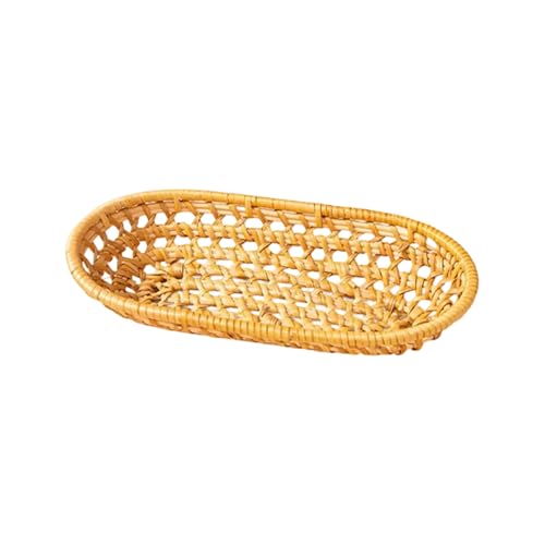 Desktop Snacks Oval Geformtes Rattan Gewebter Korb Fruchtaufbewahrungsschale Multifunktionale Servierplatte Desktop Snacks Oval Geformtes Rattan Gewebter Korb Fruchtaufbewahrungsschale Multifunktionale Servierplatte von Gramigg