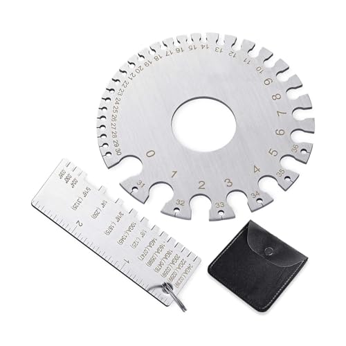 Doppelseitige Stahldrahtlehre Drähte Kabelmessgerät Klare Skala für Blechdickenmessung & Schweißkabel Größenmessung Schweißdraht Größe Checker Tool von Gramigg