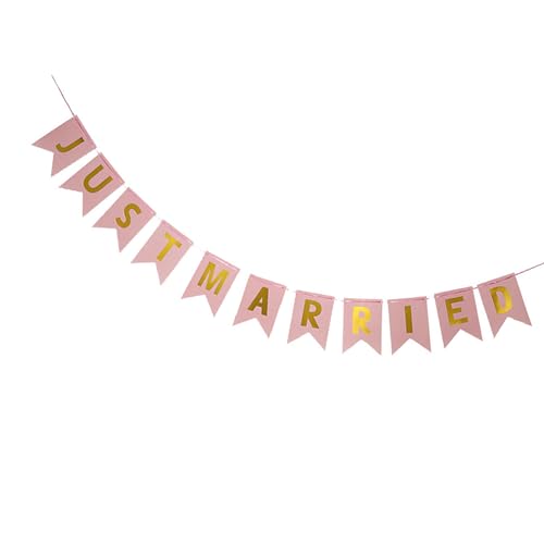 Elegante Wimpelkette mit Aufschrift "Just Married", Hochzeitsdekoration, verschiedene Stile, Foto-Requisiten, Premium-Papierhandwerk, einfache Einrichtung, Hochzeits-Wimpelkette von Gramigg