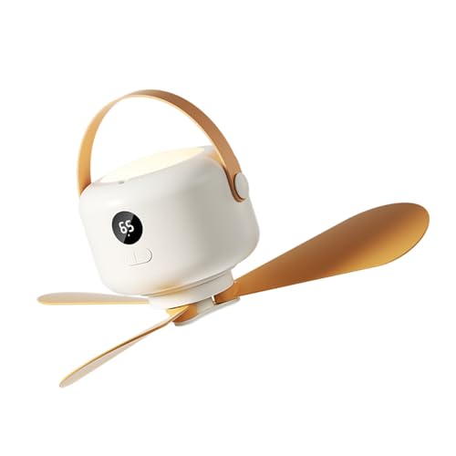 Gramigg Ferngesteuerter und wiederaufladbarer Ventilator zum Aufhängen, 5 Geschwindigkeiten, ferngesteuertes LED-Licht für Outdoor-Camping, Zeltventilator von Gramigg