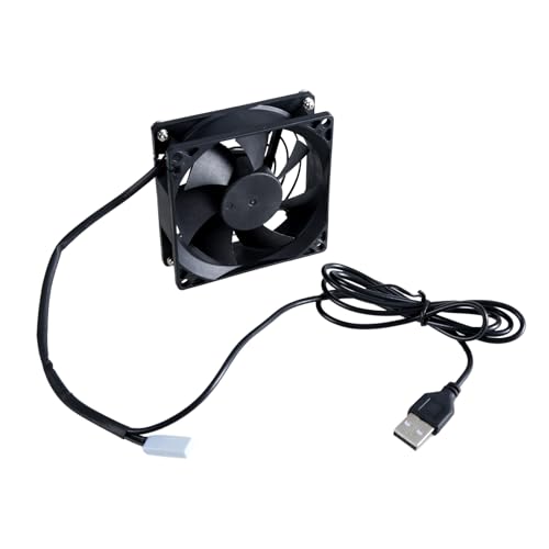 Gramigg Leiser USB-Ventilator mit Temperaturregelung, 80 mm, für Heimkino und Pflanzenhäuser von Gramigg