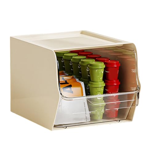 Gramigg Multifunktionales Polypropylen-Teebeutelregal, klares Fenster, stapelbar, Schreibtisch- oder Wandaufbewahrung für Büro-Snacks und Kaffee von Gramigg
