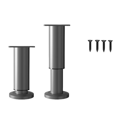 Gramigg Packung Mit 2 Verstellbaren Stahlmöbeln Beine Sofa Couch Beine Stoßdämpfer Fußpolster Für Schreibtische Sofas Regale & Kommode Höhenhöhe Verstellbare Beine von Gramigg
