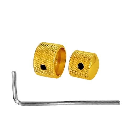 Gramigg Set mit 2 Gitarren-Reglerknöpfen für E-Gitarren und Bass-Lautstärkeneinstellung, doppellagige Metall-Lautstärkenknöpfe Gramigg Set mit 2 Gitarren-Reglerknöpfen für E-Gitarren und Bass-Lautstärkeneinstellung, doppellagige Metall-Lautstärkenknöpfe von Gramigg