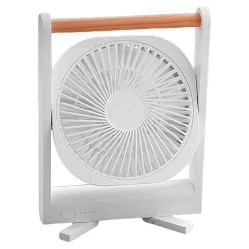 Gramigg Wiederaufladbarer kleiner Ventilator mit USB-Aufladung und 4 Geschwindigkeiten einstellbarer Textur, geeignet für leise und effiziente Kühlung von Gramigg