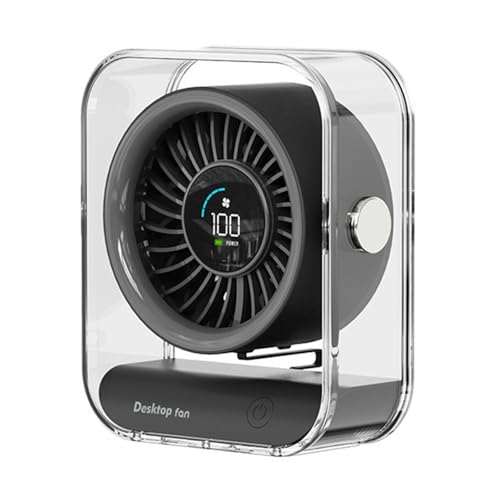 Praktischer kleiner Kühlventilator, digitaler Display-Ventilator mit 100 einstellbarer Geschwindigkeit, geeignet für Schreibtisch- und Wandmontage im Innenbereich von Gramigg