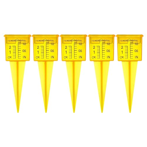 Regen-/Sprinkler-Messgerät, gelber Wasserfall-Regenmesser, bis zu 38 mm, Messwerkzeug für Garten, Hof, Wasserfall, Regenmesser Regen-/Sprinkler-Messgerät, gelber Wasserfall-Regenmesser, bis zu 38 mm, Messwerkzeug für Garten, Hof, Wasserfall, Regenmesser von Gramigg