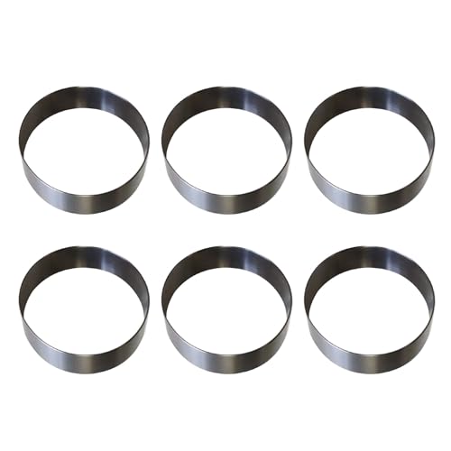 Set mit 6 multifunktionalen Ringen, professionelle Edelstahl-Kuchenform-Ringe für Hobbybäcker und Köche von Gramigg