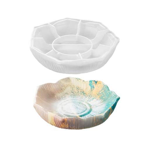 Silikonform in Blumenform, Epoxidharz für einzigartige, dekorative und funktionale Tabletts, Schmuck, große Harzform von Gramigg