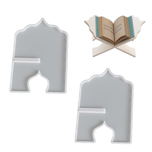Wiederverwendbare Silikonform, geeignet für handgefertigte Harz-Leseständer, Rezepthalter und Heimdekorationen, Buchständer, Silikonform, 2 Stück Wiederverwendbare Silikonform, geeignet für handgefertigte Harz-Leseständer, Rezepthalter und Heimdekorationen, Buchständer, Silikonform, 2 Stück von Gramigg