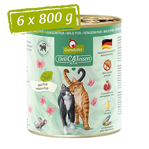 GranataPet DeliCatessen Wild PUR, Nassfutter für Katzen, Futter ohne Getreide & ohne Zuckerzusätze, Katzenfutter mit hohem Fleischanteil & hochwertigen Ölen, 6 x 800 g GranataPet DeliCatessen Wild PUR, Nassfutter für Katzen, Futter ohne Getreide & ohne Zuckerzusätze, Katzenfutter mit hohem Fleischanteil & hochwertigen Ölen, 6 x 800 g von GranataPet