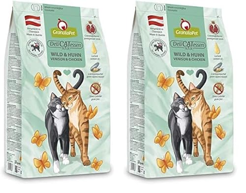 GranataPet Delicatessen Wild & Huhn Adult, Trockenfutter für Katzen, schmackhaftes Katzenfutter, Alleinfuttermittel ohne Getreide & ohne Zuckerzusätze, 300 g (Packung mit 2) von GranataPet