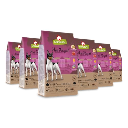 GranataPet Mini Royal Pferd Mono, Monoprotein-Trockenfutter für Hunde, Hundefutter ohne Getreide & ohne Zuckerzusatz, Alleinfuttermittel für ausgewachsene Hunde, 6 x 1 kg GranataPet Mini Royal Pferd Mono, Monoprotein-Trockenfutter für Hunde, Hundefutter ohne Getreide & ohne Zuckerzusatz, Alleinfuttermittel für ausgewachsene Hunde, 6 x 1 kg von GranataPet