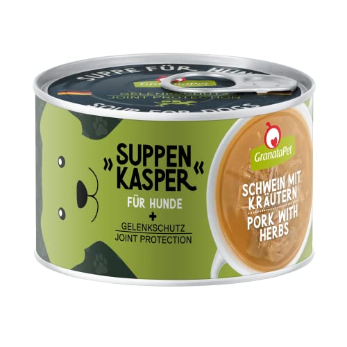 GranataPet Suppenkasper Schwein mit Kräutern, 140 g, Suppe für glückliche Hunde, Snack mit Grünlippmuschel & Mineralien, Hundefutter ohne Getreide für eine artgerechte Ernährung von GranataPet