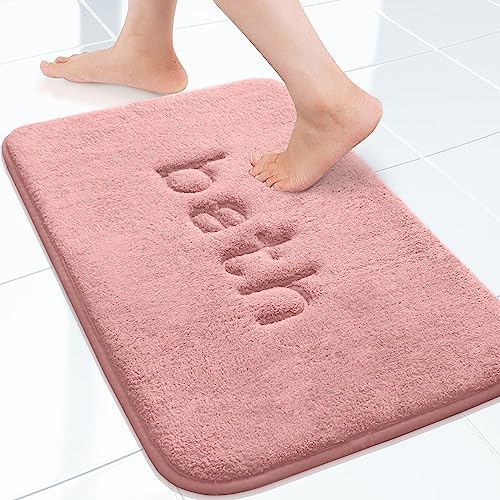 Granbest Badematte aus dickem Memory-Schaum, extra weich, rutschfest, Badezimmerteppich, super saugfähig, maschinenwaschbar, Fußmatte für Badezimmer, Küche (40 x 60 cm, Rosa) von Granbest