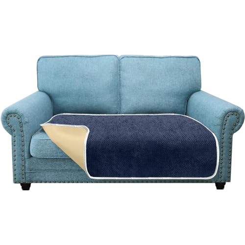 Granbest Exklusive Mode Design Sofa Kissenbezüge, Anti-Falten Waschbare Sofa Kissen Protektor für Haustiere und Kinder (2 Sitzer, Dunkelblau) von Granbest