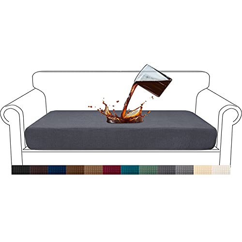 Granbest Premium Wasserdicht Sofa Sitzkissenbezug, High Stretch Jacquard Sitzkissenschutz Sofasitzbezug für Couch (3 Sitzer, Grau) von Granbest