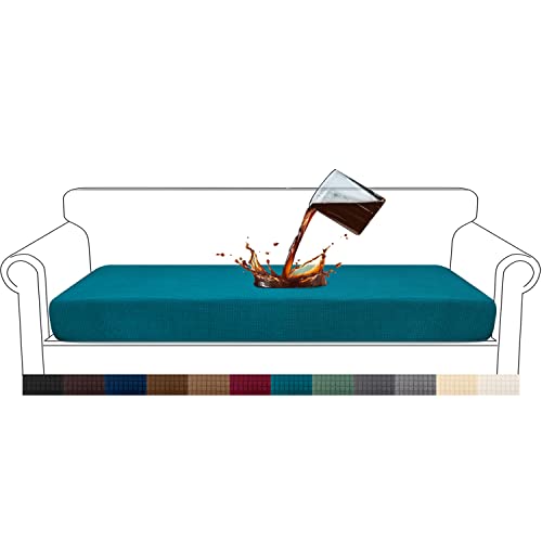 Granbest Premium Wasserdicht Sofa Sitzkissenbezug, High Stretch Jacquard Sitzkissenschutz Sofasitzbezug für Couch (4 Sitzer, Blaugrün) von Granbest