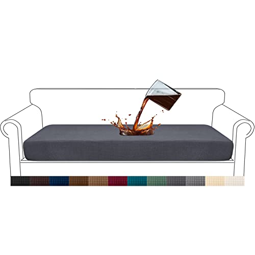 Granbest Premium Wasserdicht Sofa Sitzkissenbezug, High Stretch Jacquard Sitzkissenschutz Sofasitzbezug für Couch (4 Sitzer, Grau) von Granbest