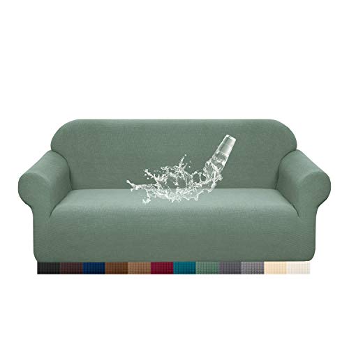 Granbest Premuim wasserabweisender Sofabezug für 3-Sitzer, hohe Dehnbarkeit, 1 Stück, Sofabezug für Hunde, universeller Sofa-Schonbezug, Jacquard-Spandex-Stoff (3-Sitzer, Matcha-Grün) von Granbest