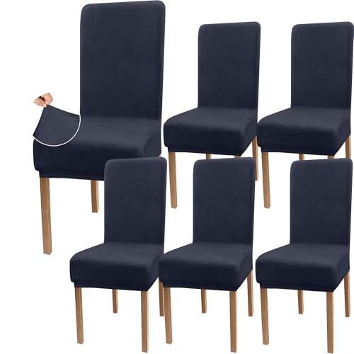Granbest Samt Dehnung Essen Stuhlhusse, Luxus Parson Stuhlhussen für Esszimmer, Waschbare Armlose Stuhl Schutz für Kinder und Haustiere (Set von 6, Samt Holzkohle Grau Granbest Samt Dehnung Essen Stuhlhusse, Luxus Parson Stuhlhussen für Esszimmer, Waschbare Armlose Stuhl Schutz für Kinder und Haustiere (Set von 6, Samt Holzkohle Grau von Granbest
