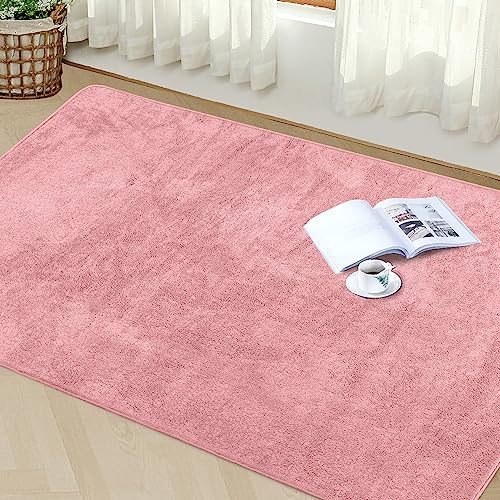 Granbest Prämie Dick Teppich ähnlich Schafpelz für Wohnzimmer Küche rutschfeste Waschbare Bodenteppich Ultraweich Boden Schlafzimmer Teppiche (120 x 160 cm, Rosa) von Granbest