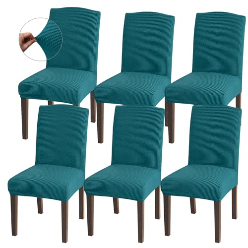 Granbest Stuhlhusse für Esszimmerstühle, hochdehnbar, Schwarz, Grün, 6 Stück von Granbest
