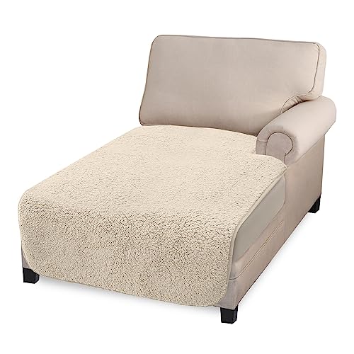 Granbest Super Soft Dicke L-förmige Sofa Abdeckung, rutschfeste Chaise Lounge Abdeckung, große Ecke Couch Abdeckung für Haustiere (Chaise, Beige) von Granbest