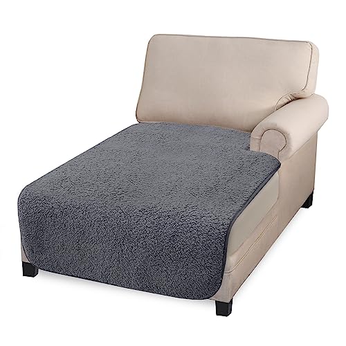 Granbest Super Soft Dicke L-förmige Sofa Abdeckung, rutschfeste Chaise Lounge Abdeckung, große Ecke Couch Abdeckung für Haustiere (Chaise, Grau) von Granbest