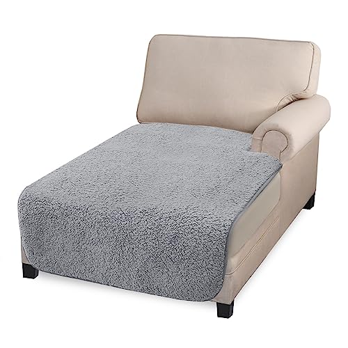 Granbest Super Soft Dicke L-förmige Sofa Abdeckung, rutschfeste Chaise Lounge Abdeckung, große Ecke Couch Abdeckung für Haustiere (Chaise, Hellgrau) von Granbest