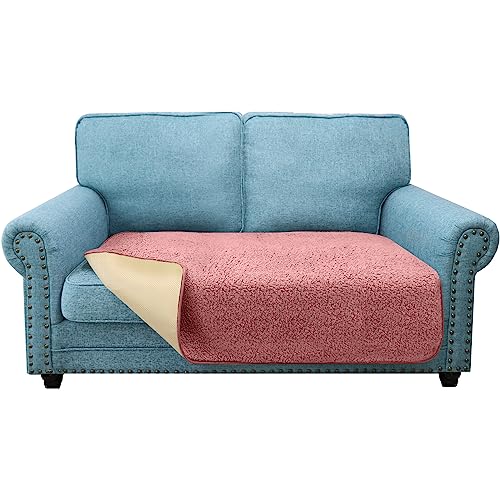 Granbest Super Soft Dicke Loveseat Sofa Kissenbezüge, Rutschfeste Sitzbezüge für 2-Sitzer Sofa, Couch Kissenbezug für Haustiere (2-Sitzer, Rosa) von Granbest