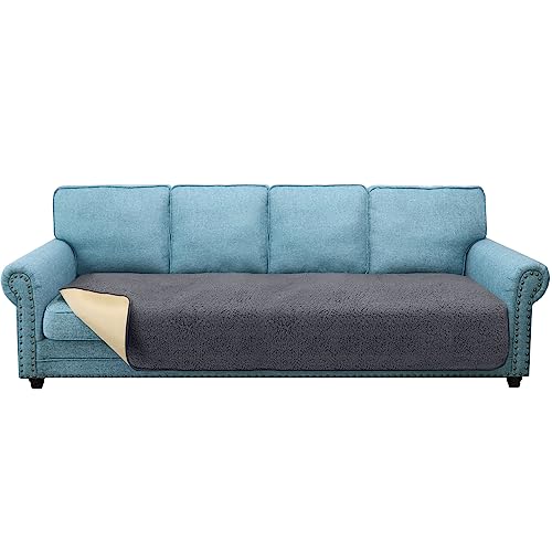 Granbest Super Weiche Dicke Sofa Sitzkissen Bezüge, Rutschfeste Sitzbezüge für 4-Sitzer Sofa, Sofa Kissen Schutz für Haustiere (4-Sitzer, Grau) von Granbest