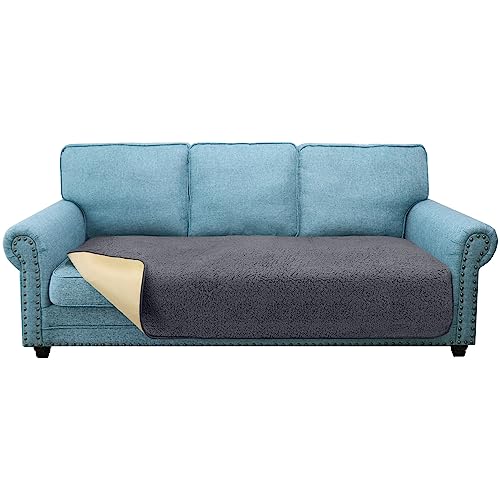 Granbest Super Weiche Dicke Sofa Sitzkissen Bezüge rutschfeste Sitzbezüge für 3-Sitzer Sofa Große Couch Kissenbezug für Haustiere (3-Sitzer, Grau) von Granbest