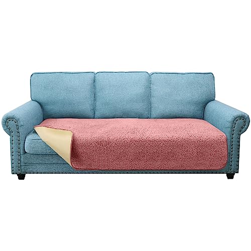 Granbest Super Weiche Dicke Sofa Sitzkissen Bezüge Rutschfeste Sitzbezüge für 3-Sitzer Sofa Große Couch Kissenbezug für Haustiere (3-Sitzer, Rosa) von Granbest