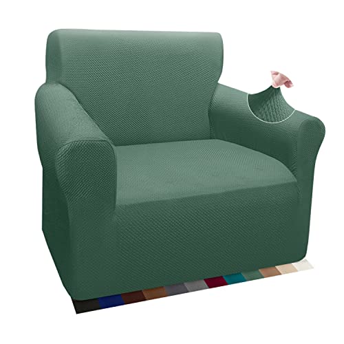 Granbest Thick Sofabezug Stylish Pattern Sofaüberzug für Sofa Stretch Elastische Jacquard Sofahusse Couchhusse mit Armlehne für Wohnzimmer Anti-Rutsch (1 Sitzer, Salbei) von Granbest