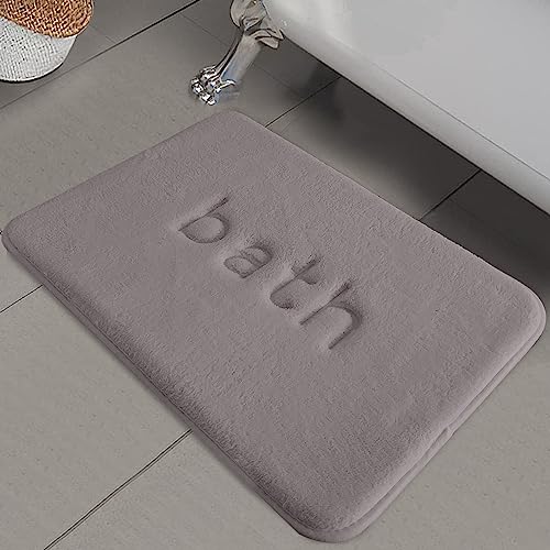 Granbest Verdicken Speicher Foam Badematte Extra Weiche rutschfeste Badezimmerteppich Super Saugfähiger Badeteppich Maschine Waschbare Fußmatte für Badezimmer, Küche(40 x 60 cm, Grau) von Granbest